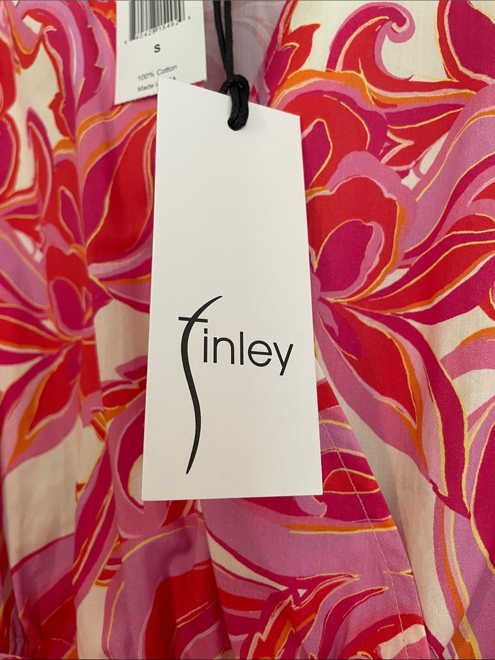 Finley Pink & Cream Swirl Maxi Dress with Tie Waist - Picture 3 of 5